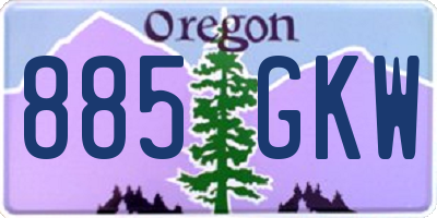 OR license plate 885GKW