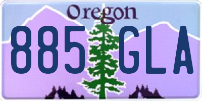 OR license plate 885GLA