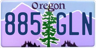 OR license plate 885GLN