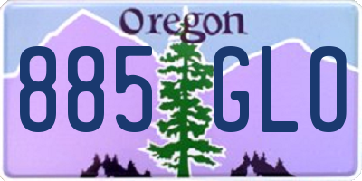 OR license plate 885GLO
