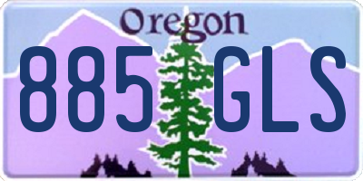 OR license plate 885GLS