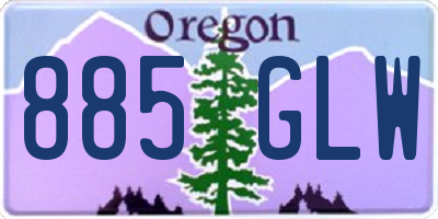 OR license plate 885GLW