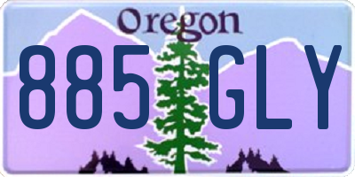 OR license plate 885GLY