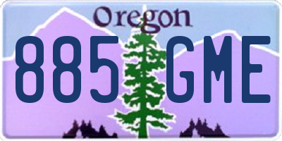 OR license plate 885GME