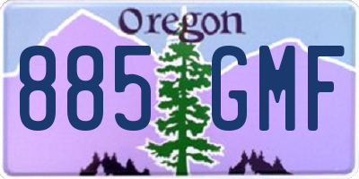 OR license plate 885GMF