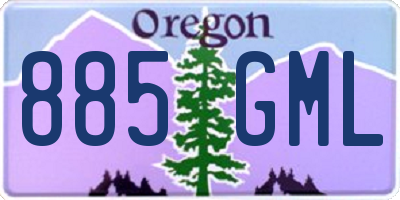 OR license plate 885GML