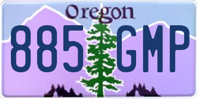 OR license plate 885GMP