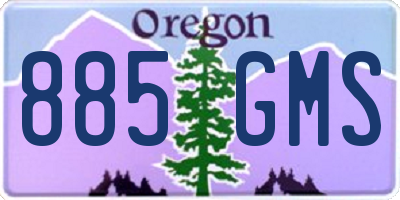 OR license plate 885GMS