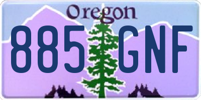 OR license plate 885GNF