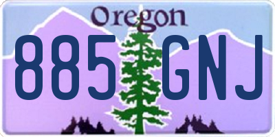 OR license plate 885GNJ
