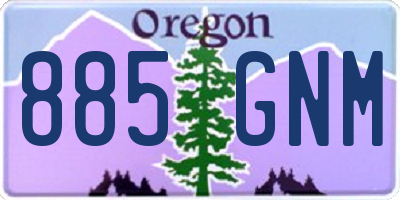 OR license plate 885GNM
