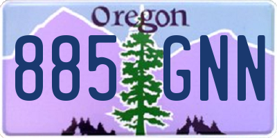 OR license plate 885GNN