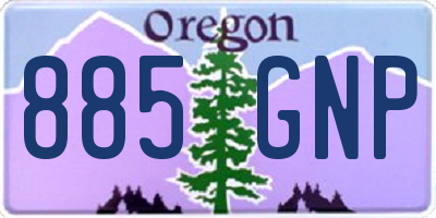 OR license plate 885GNP