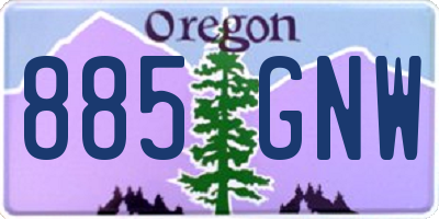 OR license plate 885GNW