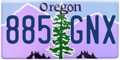 OR license plate 885GNX