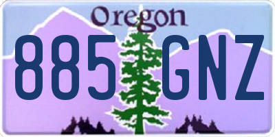 OR license plate 885GNZ