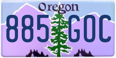 OR license plate 885GOC
