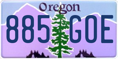 OR license plate 885GOE