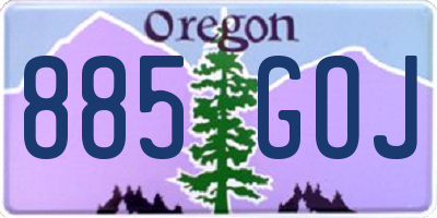 OR license plate 885GOJ