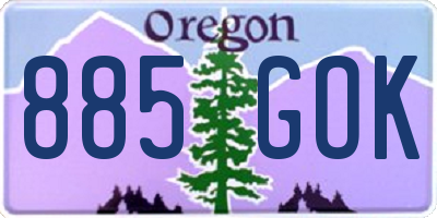 OR license plate 885GOK