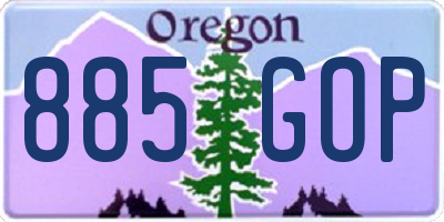 OR license plate 885GOP
