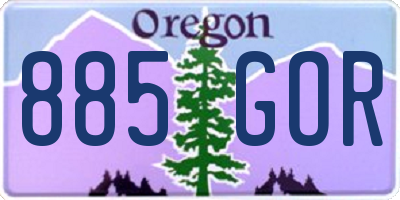 OR license plate 885GOR