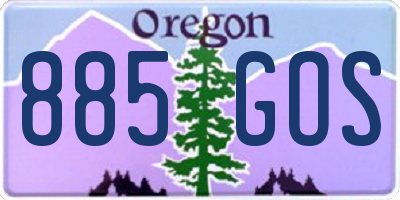 OR license plate 885GOS