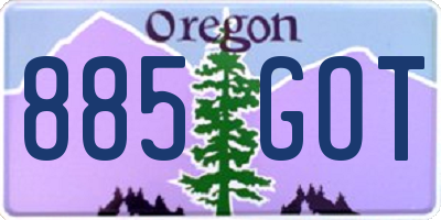 OR license plate 885GOT
