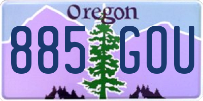 OR license plate 885GOU