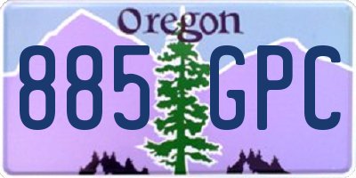 OR license plate 885GPC