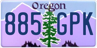 OR license plate 885GPK