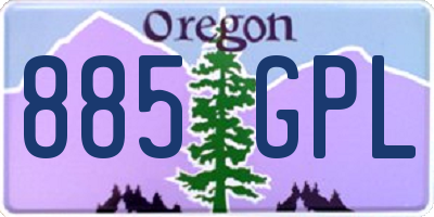 OR license plate 885GPL