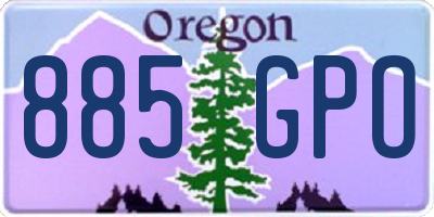 OR license plate 885GPO