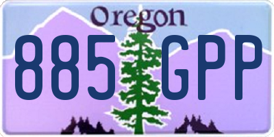 OR license plate 885GPP