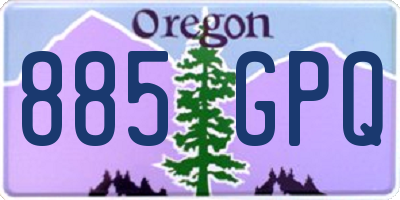 OR license plate 885GPQ