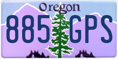OR license plate 885GPS