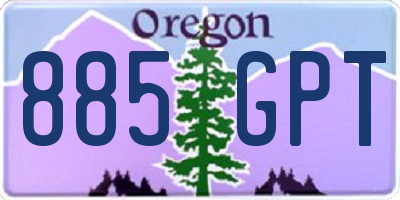 OR license plate 885GPT