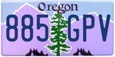 OR license plate 885GPV