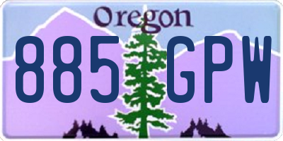 OR license plate 885GPW