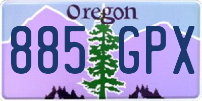 OR license plate 885GPX