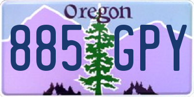 OR license plate 885GPY