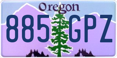 OR license plate 885GPZ