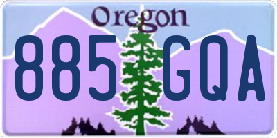 OR license plate 885GQA