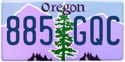 OR license plate 885GQC