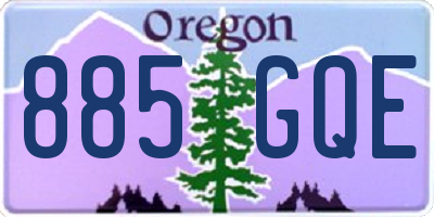 OR license plate 885GQE