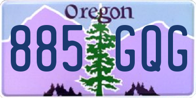 OR license plate 885GQG
