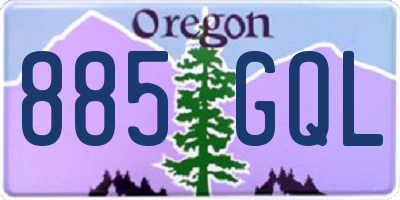 OR license plate 885GQL