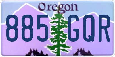 OR license plate 885GQR