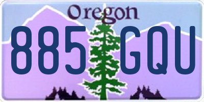 OR license plate 885GQU