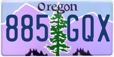 OR license plate 885GQX